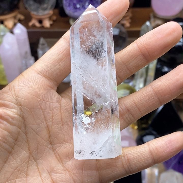 水晶摆件未镶嵌天然白水晶柱