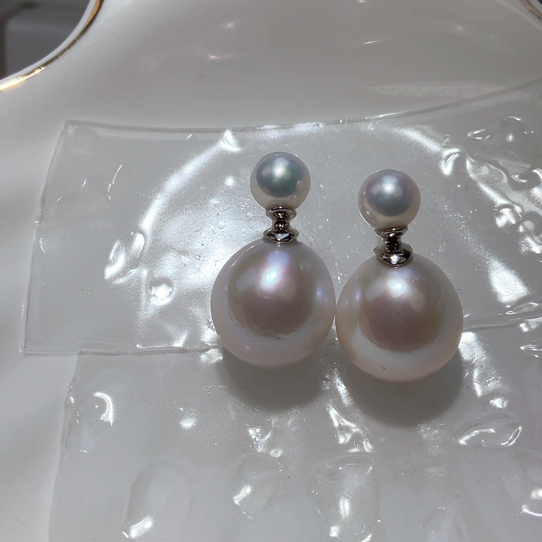 淡水珍珠耳饰银S925镶嵌阅**下