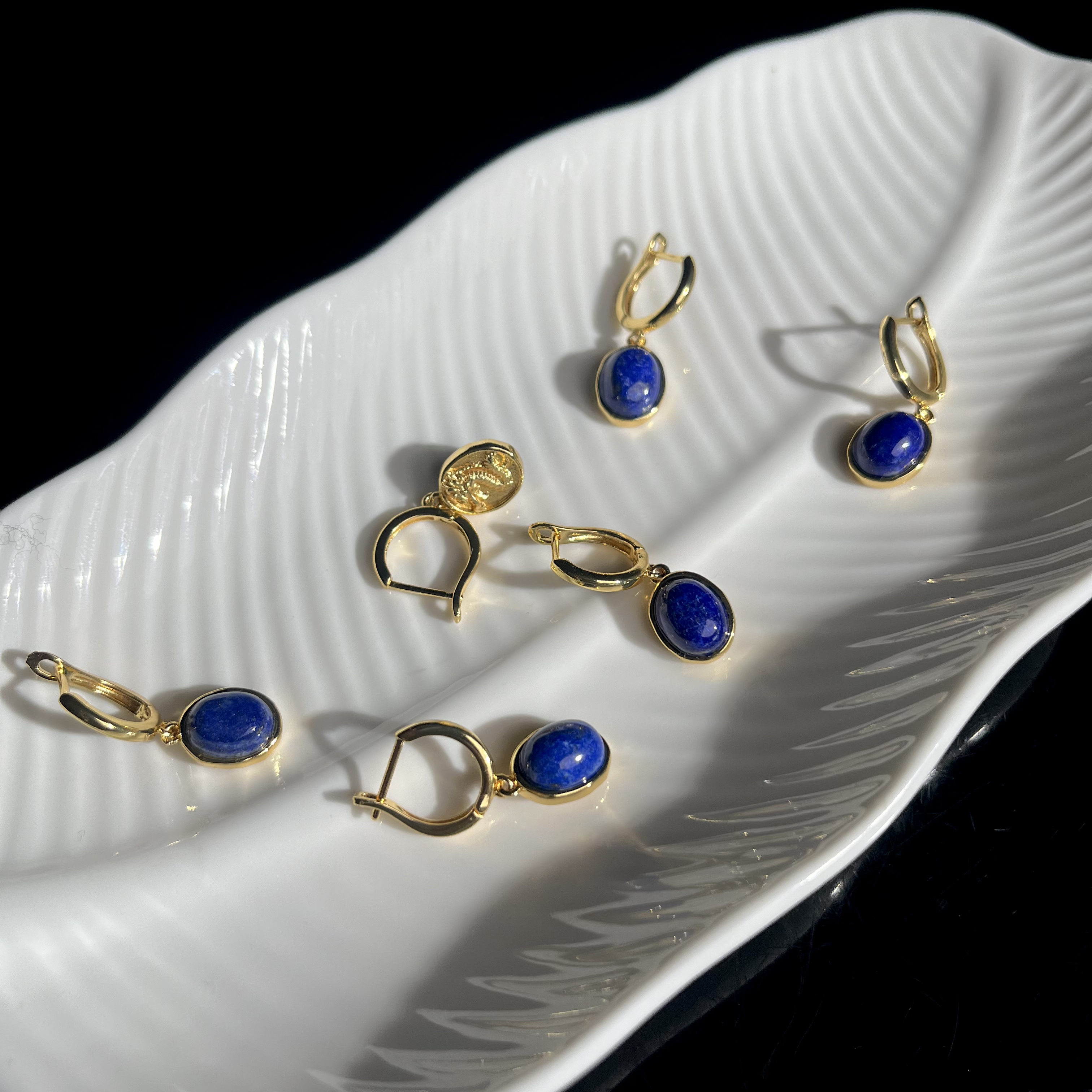 【大鱼甄选】青金石耳环女款饰品XL48多样性发其一