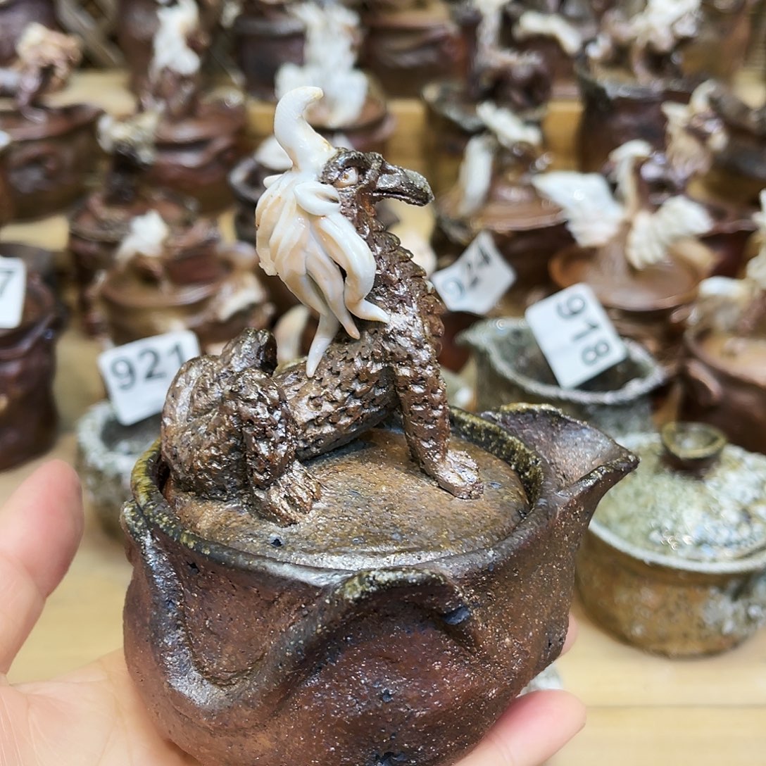 瓶柴烧粗陶手捏宝瓶微瑕