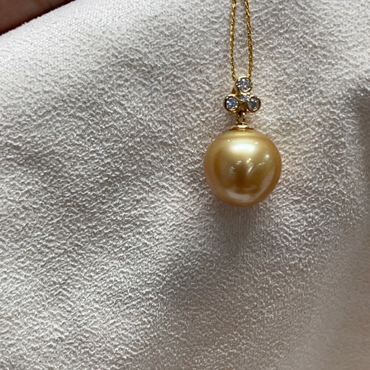 银S925镶嵌吊坠(不含链)海水珍珠12-13mm71号