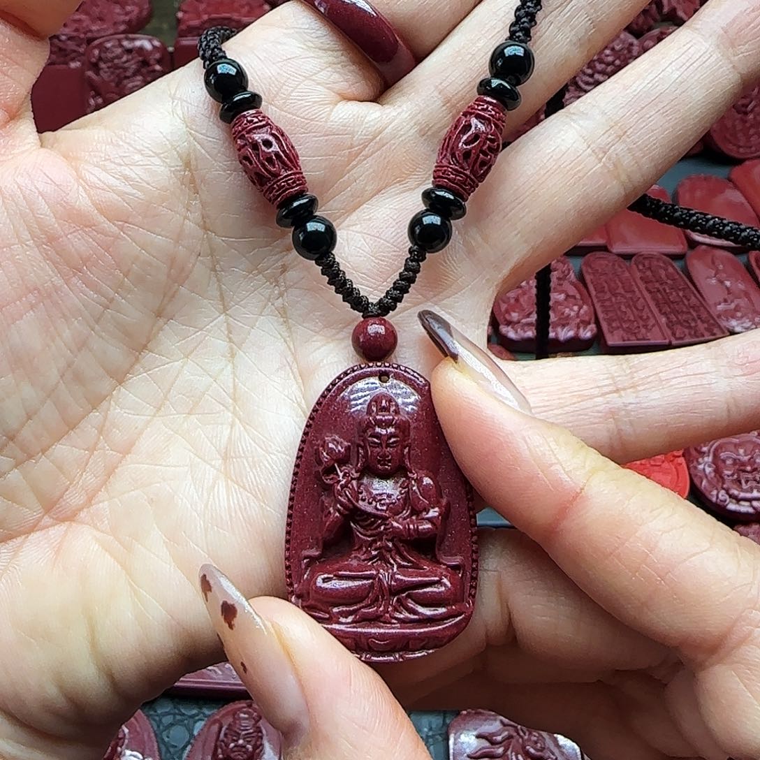 天然辰砂高含量紫金砂马守护