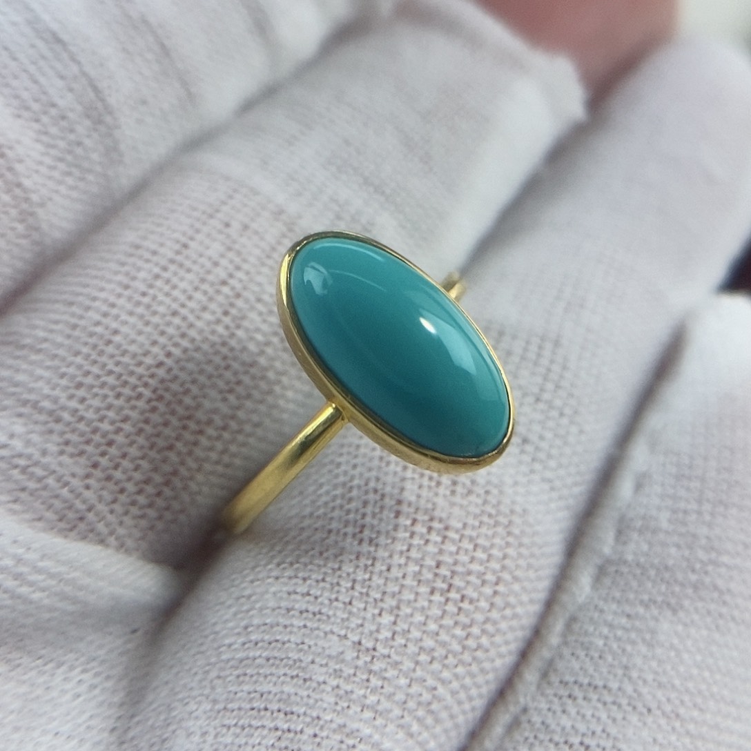 绿松石珠宝奇石18K金镶嵌