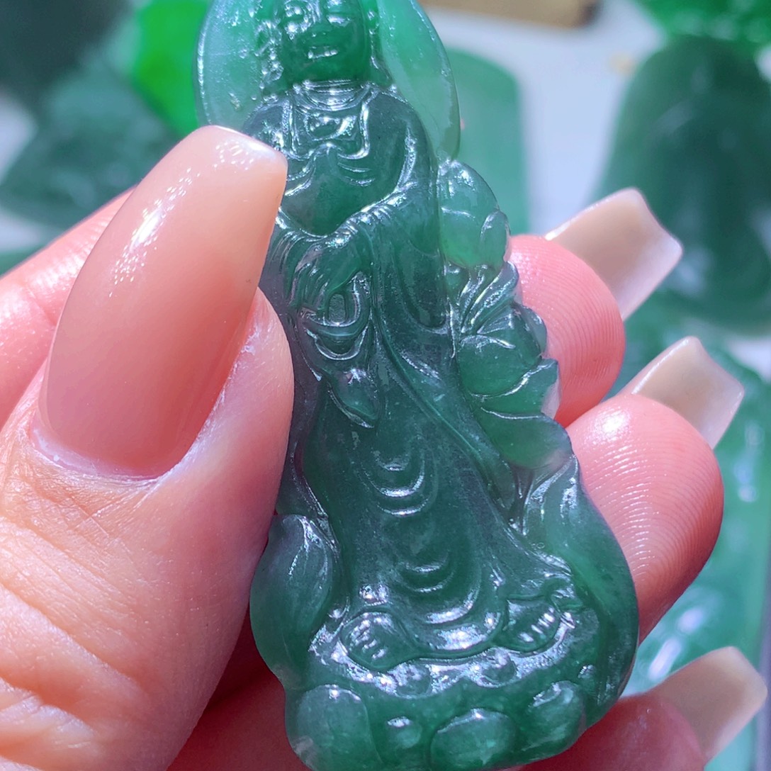 简***乐定制翡翠未镶嵌天然缅甸翡翠A货毛货挂件