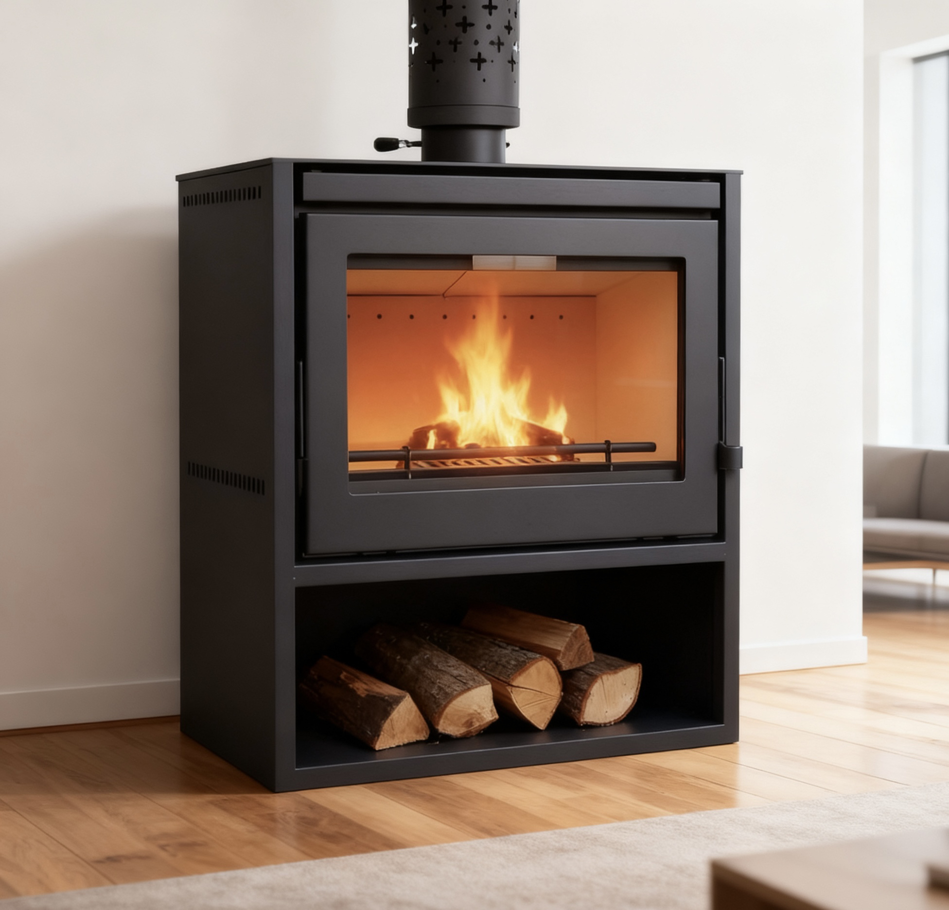 25款真火壁炉真火燃木壁炉烧木柴冬天室内取暖炉家用民宿别墅客厅