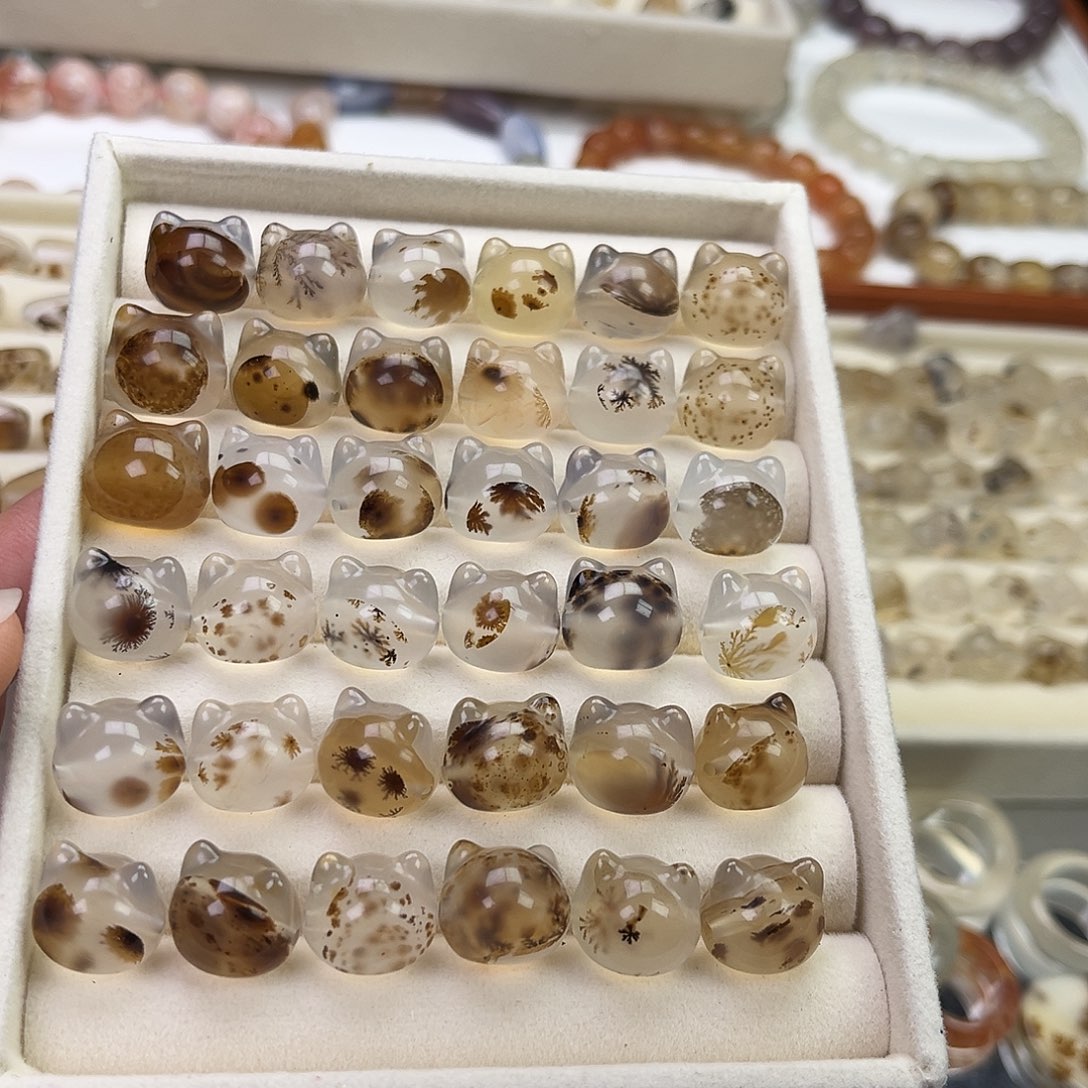 合金戒指玛瑙/玉髓1 号猫头