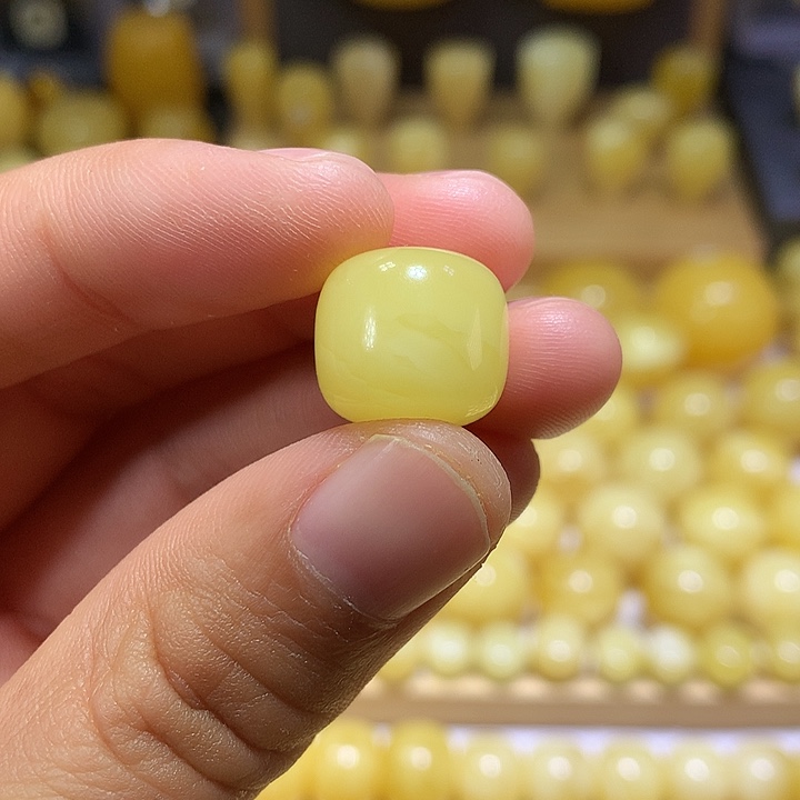 凝***O蜜蜡未镶嵌裸石天然原矿白花蜜蜡精工老型14.5
