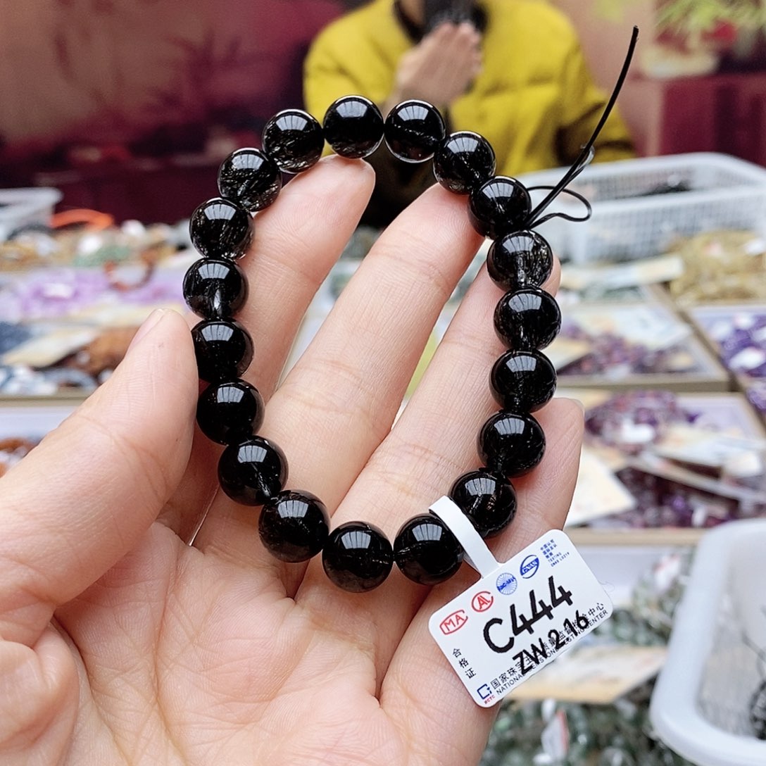 水晶手链未镶嵌C444黑发晶