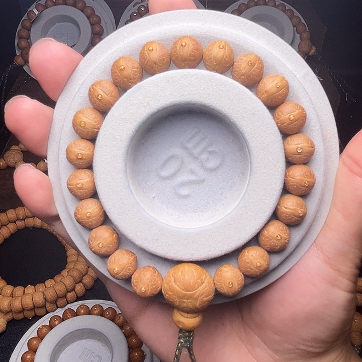 凤眼菩提手串11mm实心粉红皮