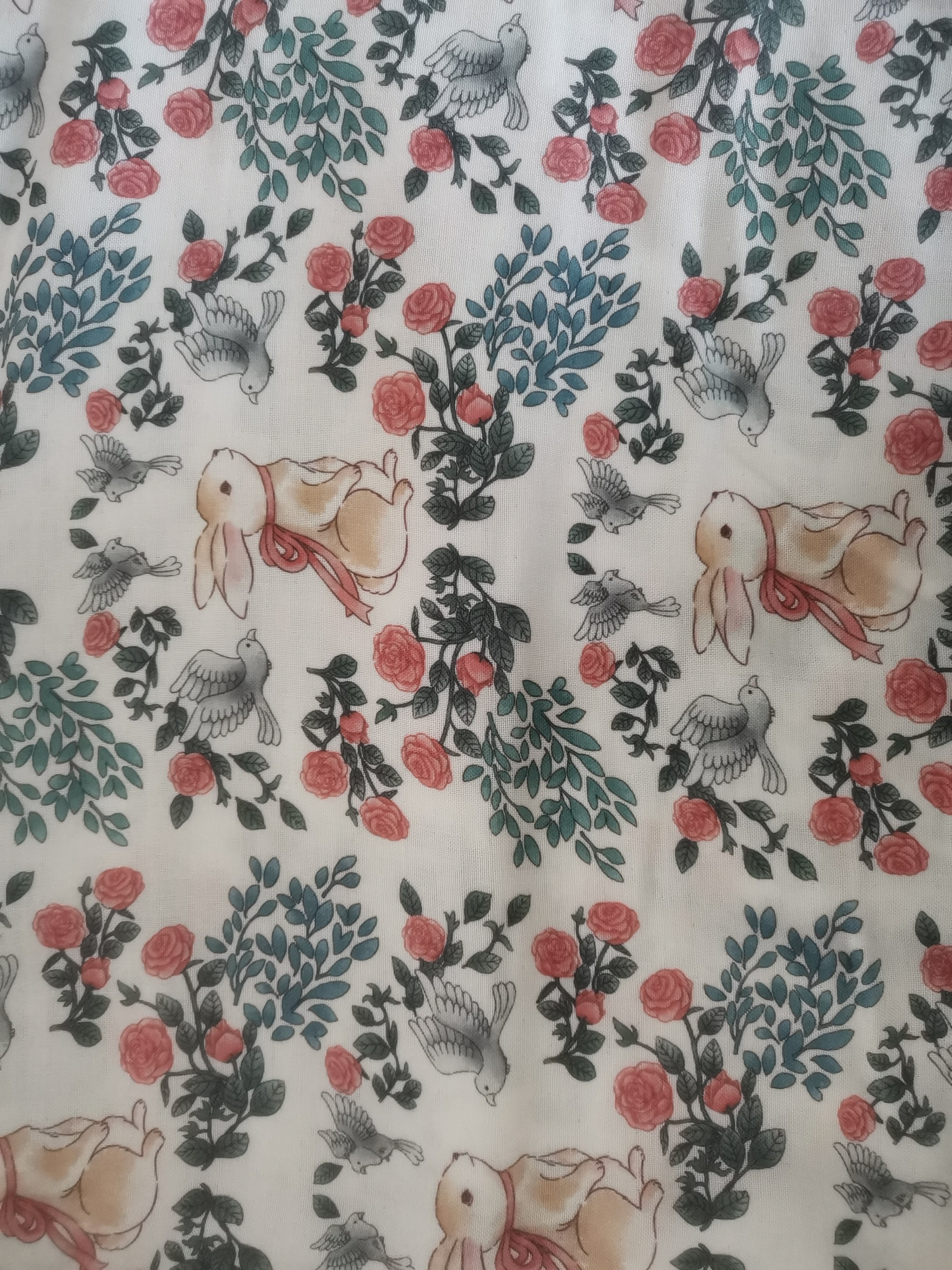 W760蔷薇兔子竹纤维双层纱鸿瑞布业