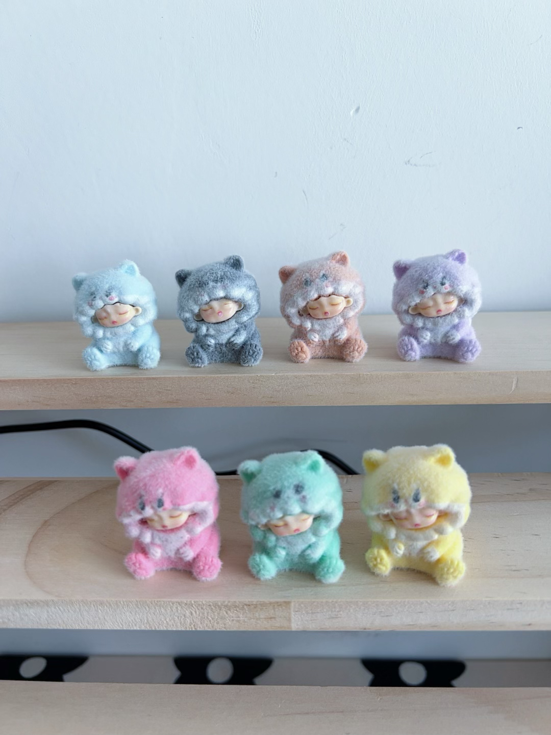 （直播拆）实色植绒云梦小熊萌粒diy树脂饰品盲袋立体桌面摆件