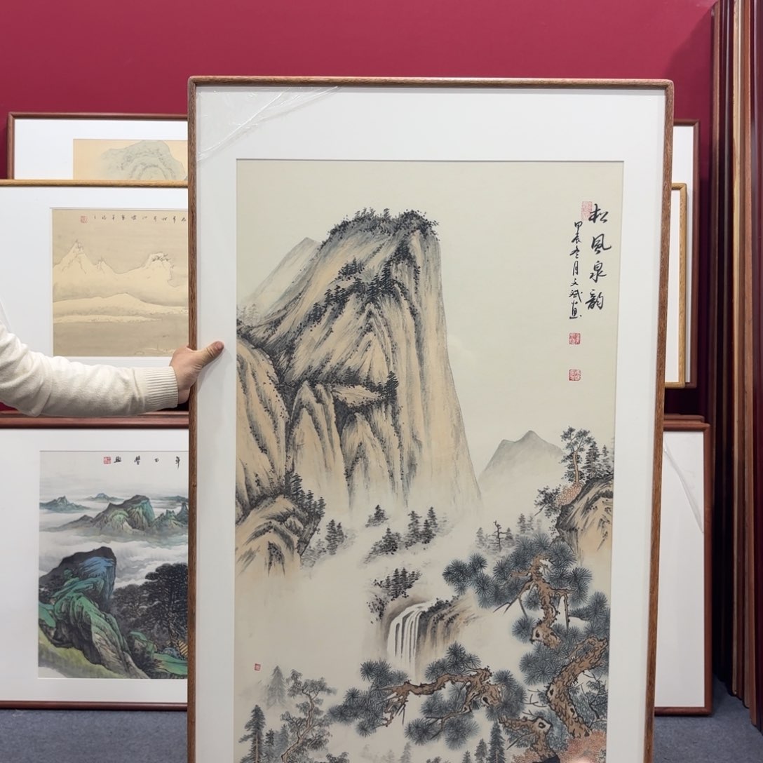 国画手绘作品带框包邮