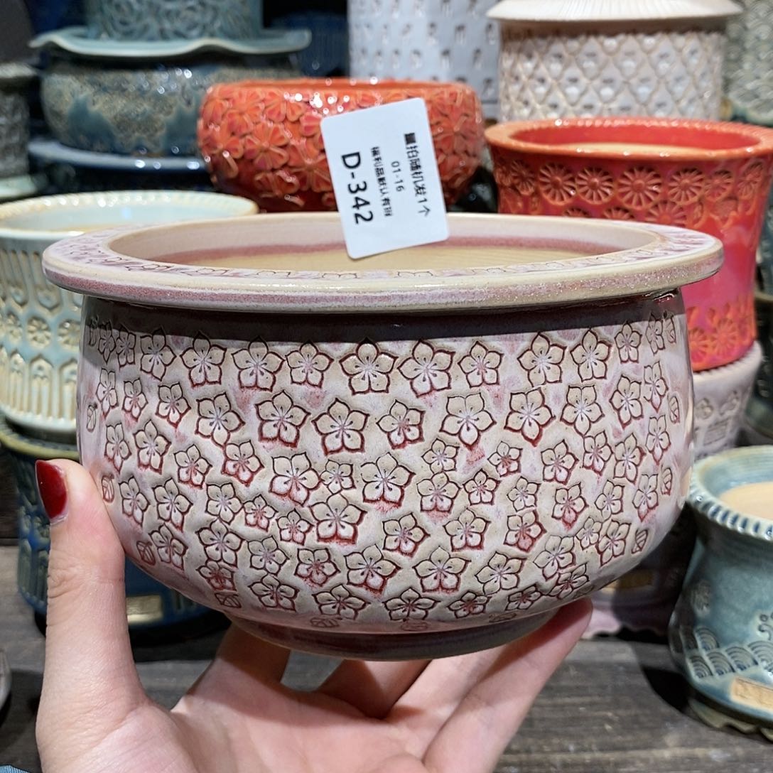 七里烧花盆1-16-342口径12