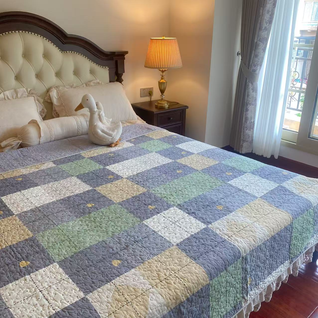 【雅趣】110*200/200*220单床盖 换季新品双面美式全棉隔脏垫 床盖