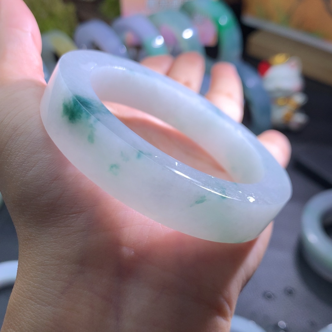 定制翡翠手镯55-58正圈未镶嵌