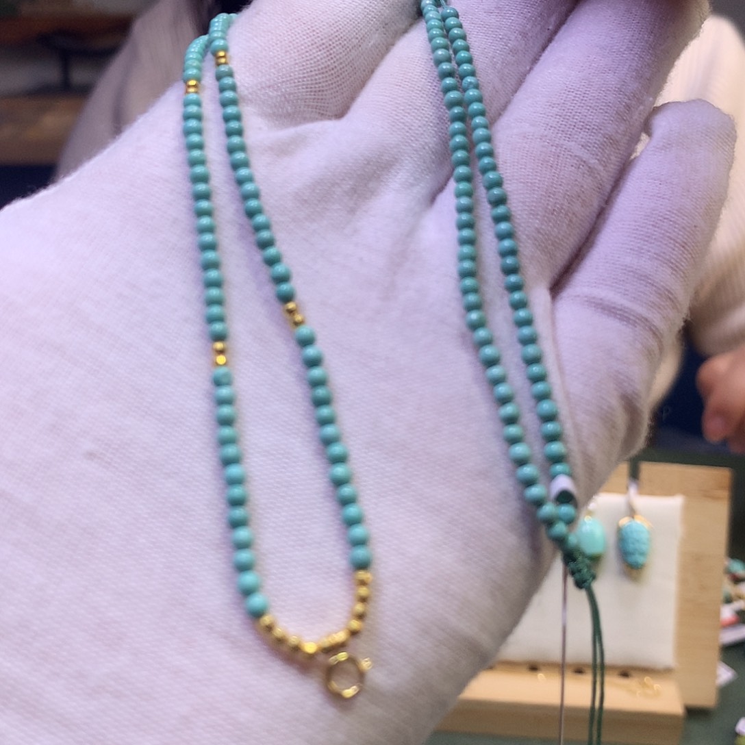 绿松石万能链18K金镶嵌