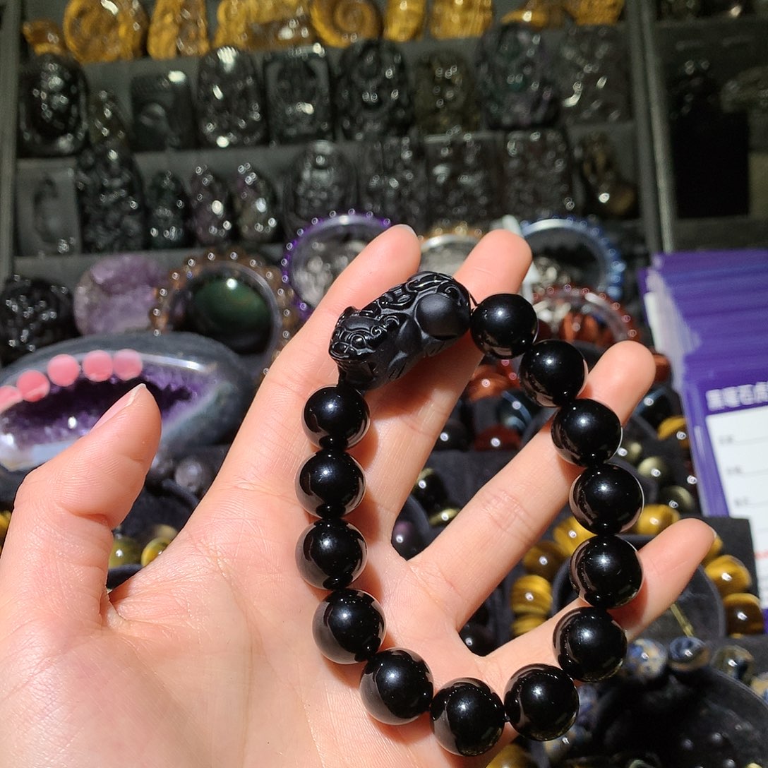 黑曜岩手链未镶嵌@****?