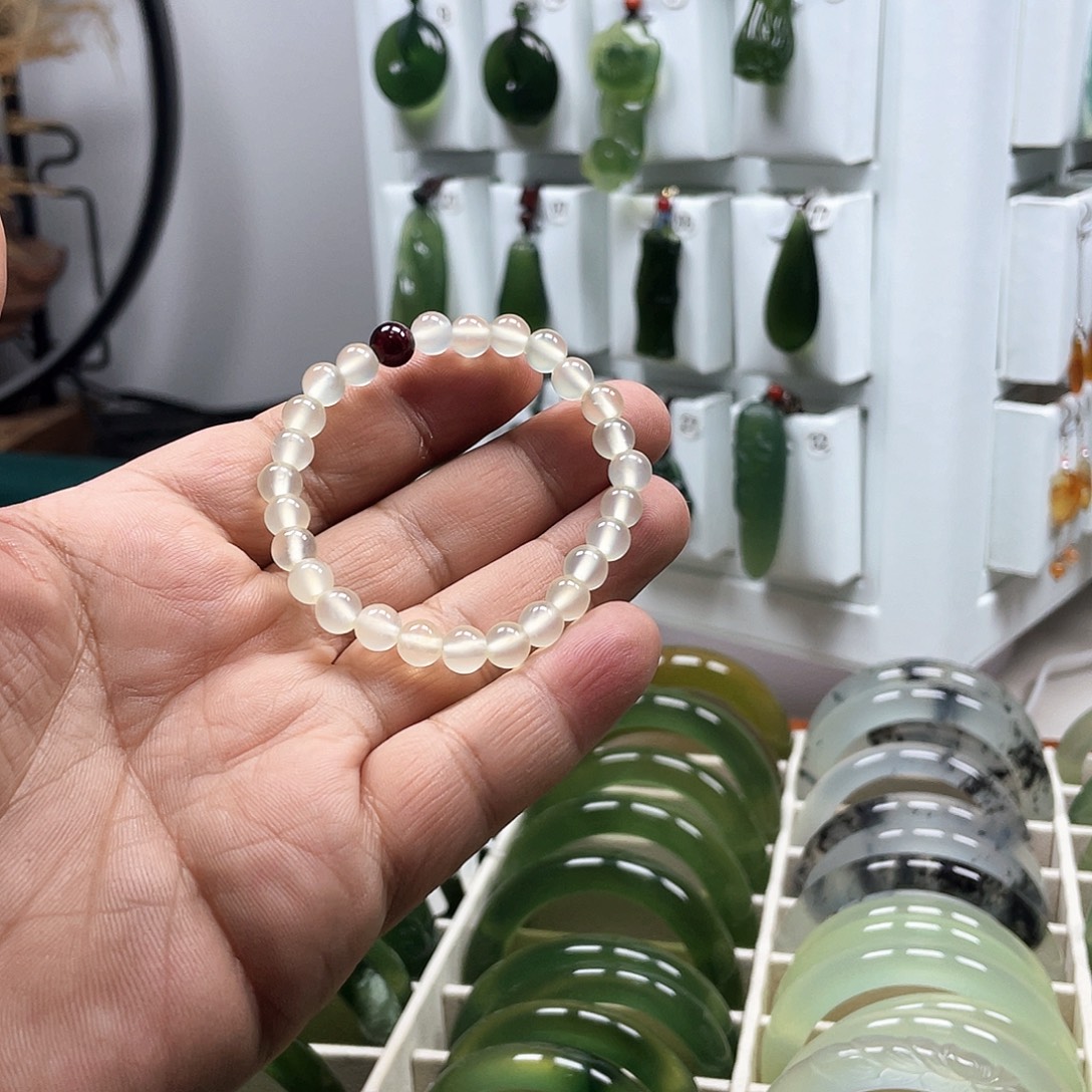 合金蛇纹石玉手链