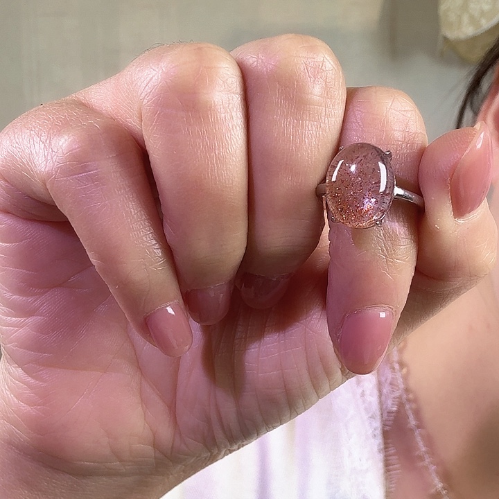 水晶银S925镶嵌戒指云母超七
