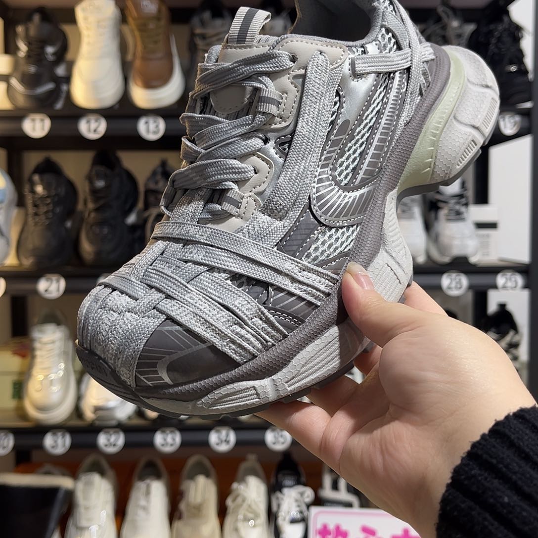 鱼嘴鞋单鞋灰色老爹鞋39