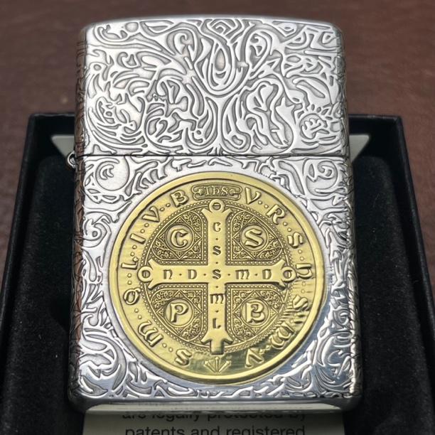 Zippo打火机镀银鎏金盔甲康斯坦丁206