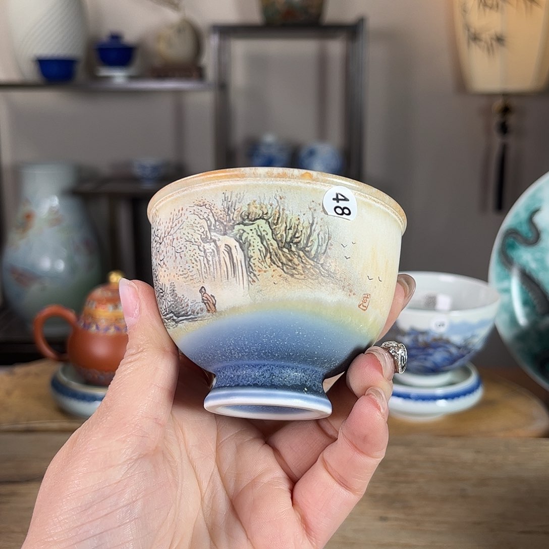 杯景德镇陶瓷柴烧多人