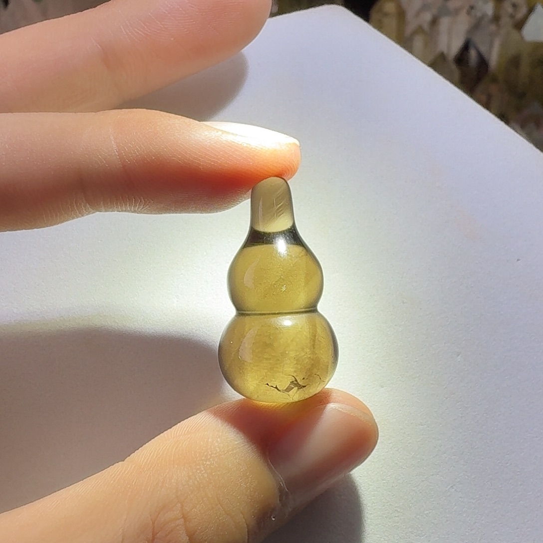 水晶珠宝半成品未镶嵌葫芦茶黄