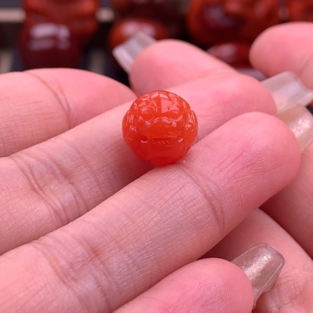 南红玛瑙南红保山貔貅珠11mm未镶嵌