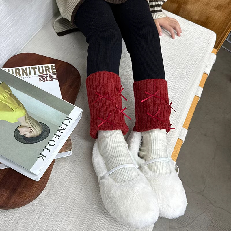 女童无骨打底裤2025冬季新款百搭蝴蝶结加绒女宝宝韩系打底堆堆裤