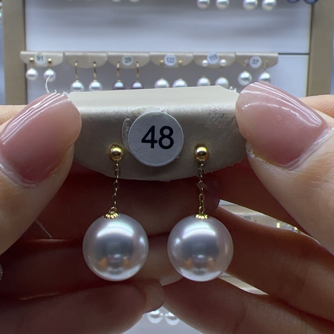 淡水珍珠耳饰18K金镶嵌