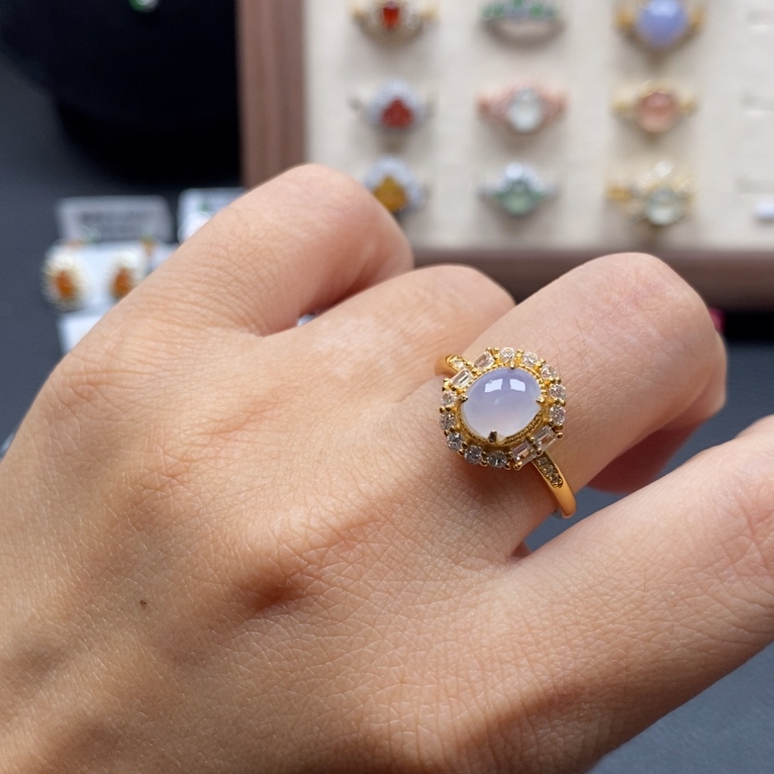 翡翠银S925镶嵌戒指