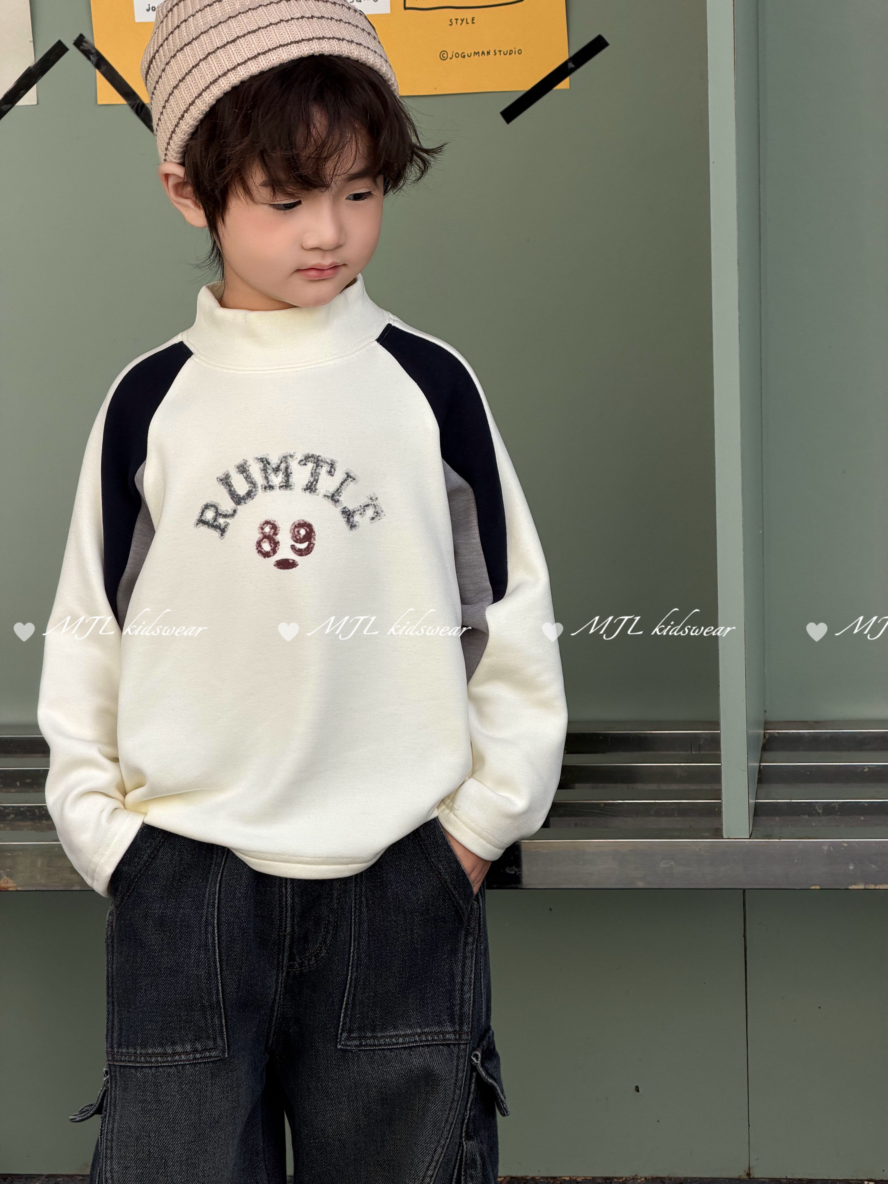 MJL【现货】冬款【莱赛尔羊毛高克重330克】拼色高质儿童打底YX2538