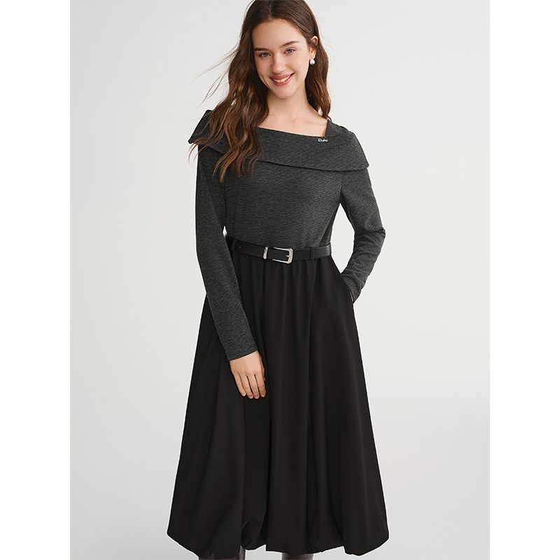 独束大码女装假两件连衣裙25DS84521/22DS4410/84440