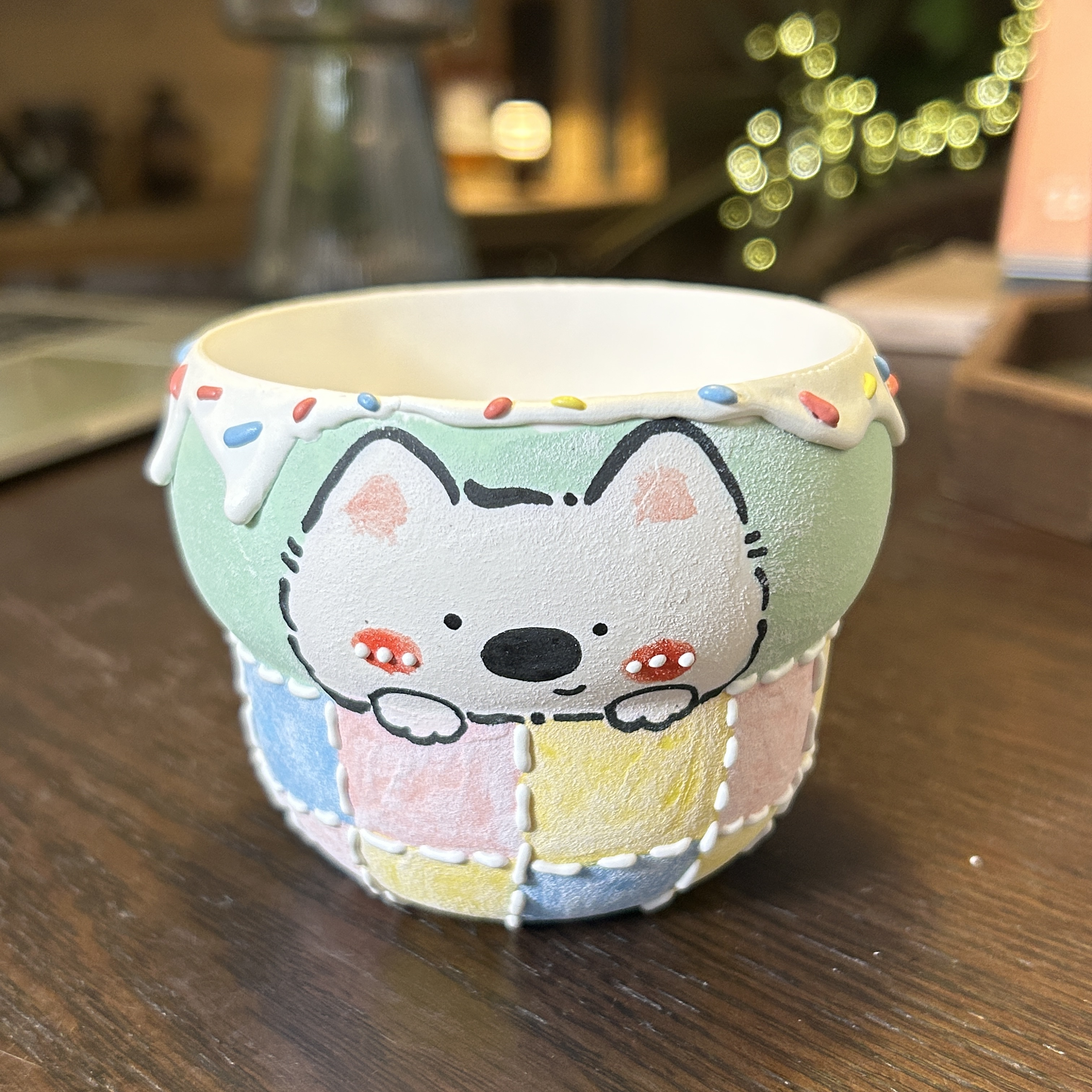 编号《487》西高地岩彩葫芦杯