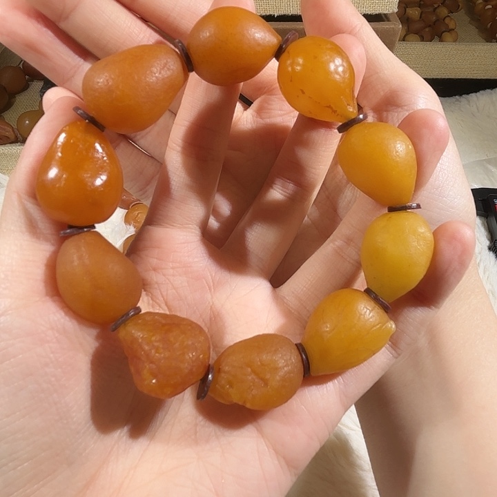 琥珀未镶嵌手链蜜蜡海漂手串