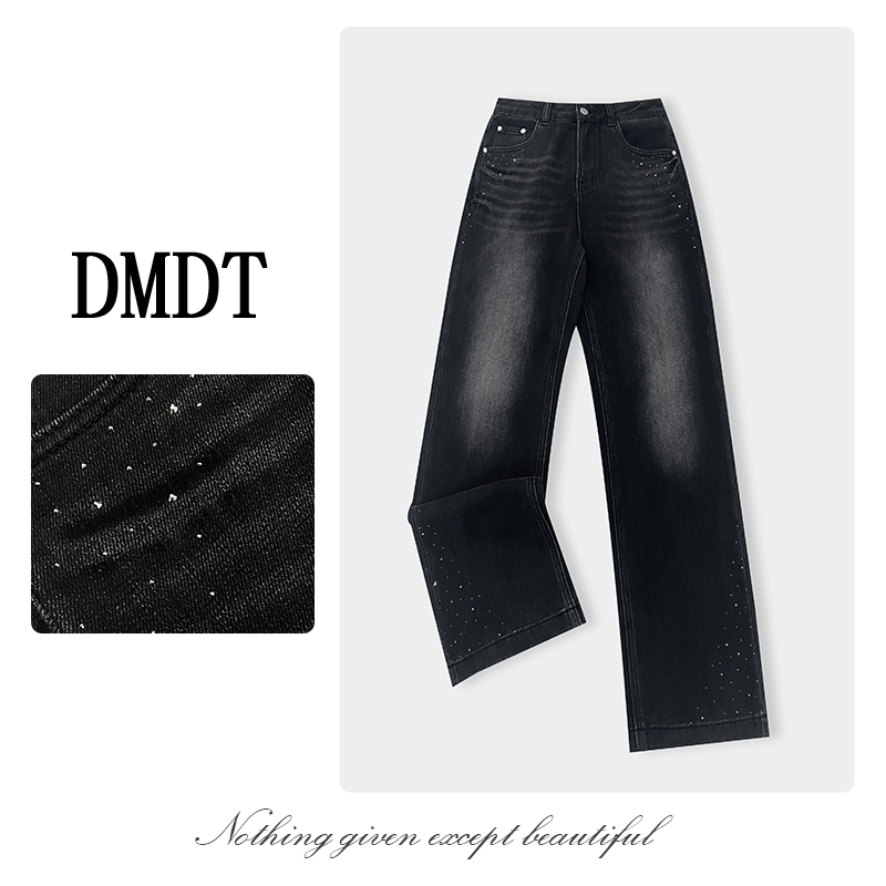 【DMDT服饰】2025新品 “腿精”显腿长烫钻显瘦女休闲牛仔裤69128