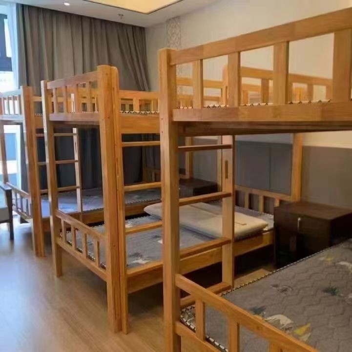 加厚实木子母床双层高低床宿舍上下铺床加厚实木两层双层床儿童床