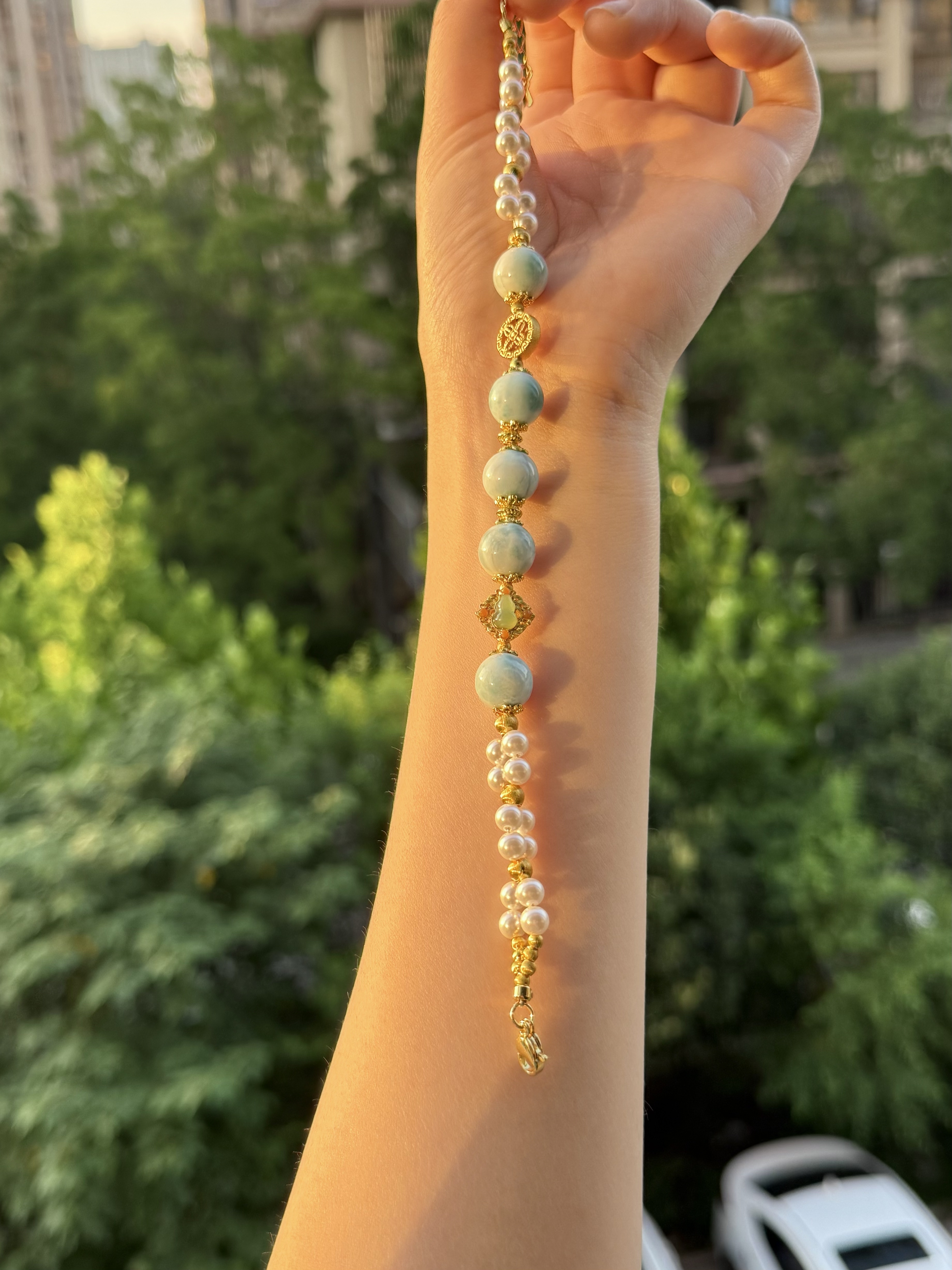 【莹莹专属】天然海纹石手链M4938