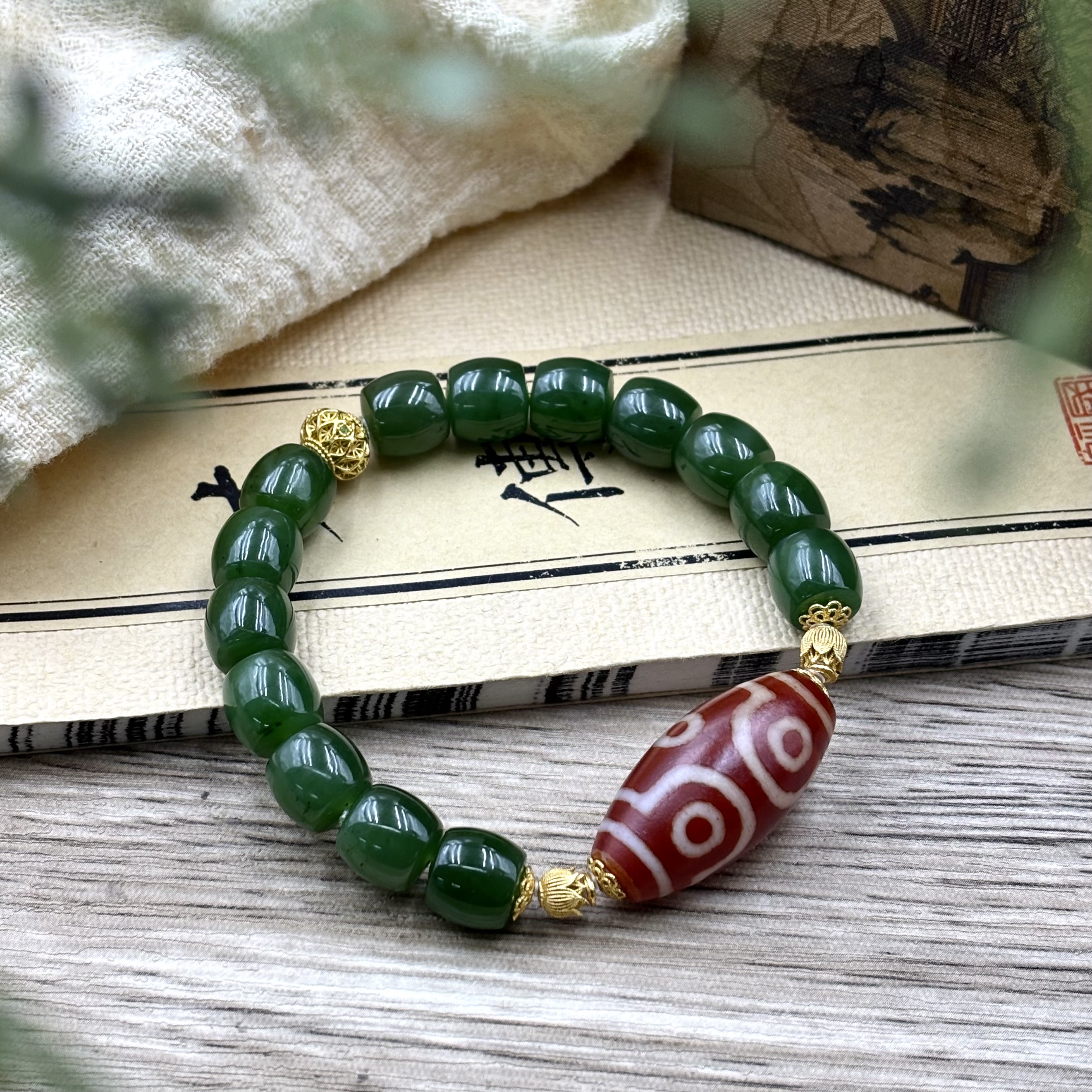 【晟伊】吉星临世 六眼天珠配比手串名+农历日期+小动物-LF