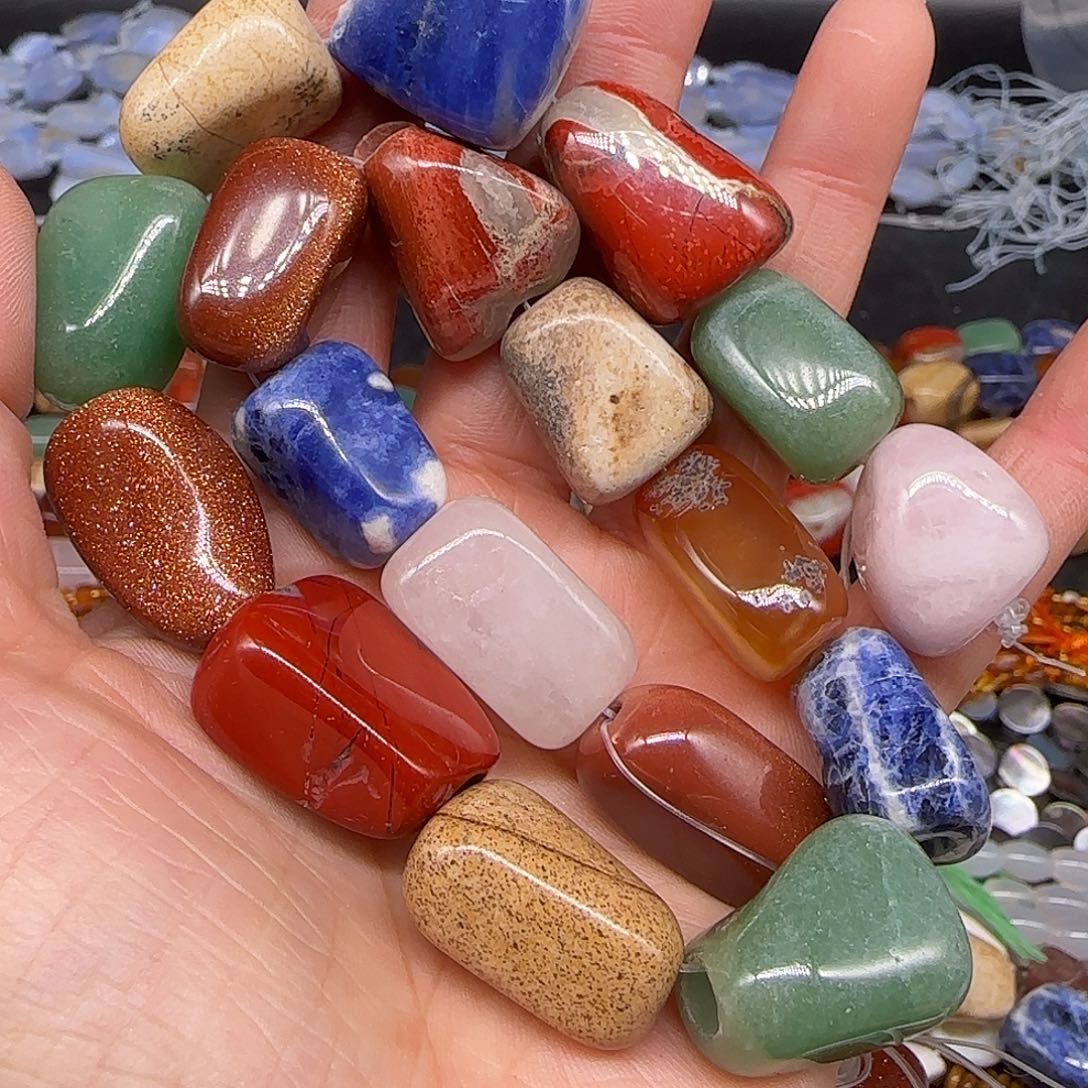 玛瑙/玉髓合金珠宝半成品多宝大孔一条13-16mm