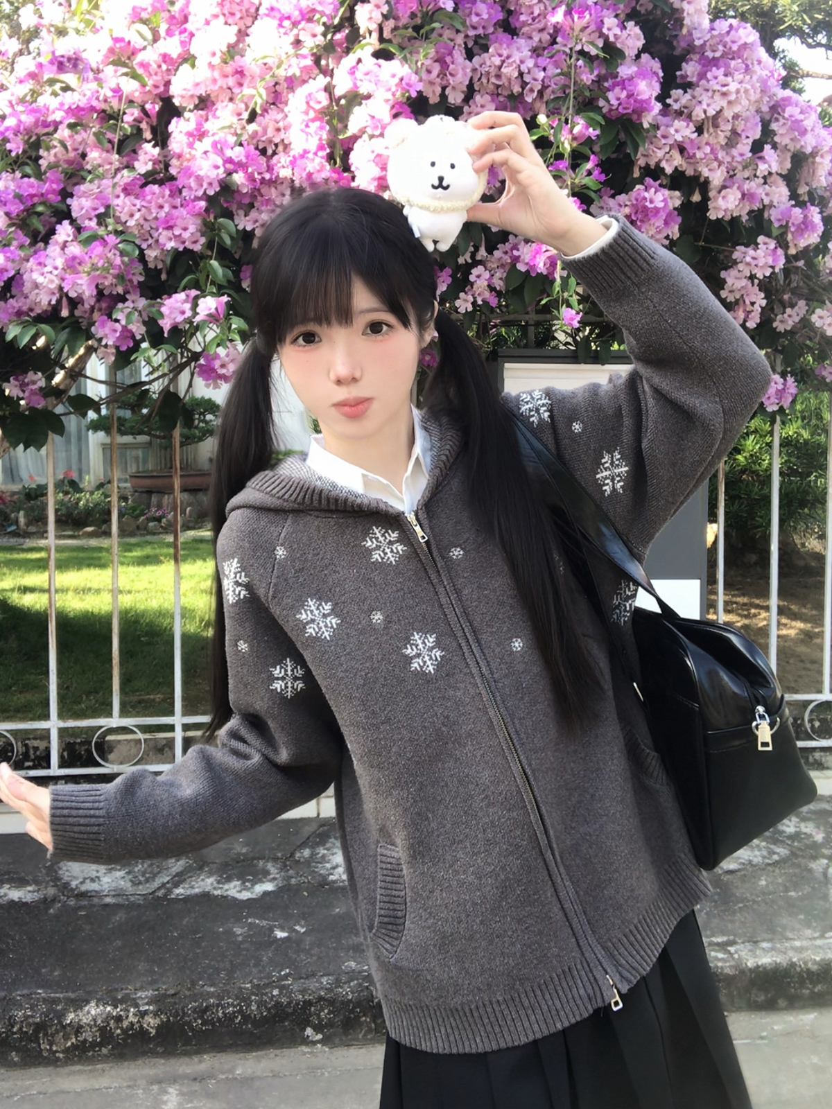 京时雪/川岛私立jk制服裙校供感格裙半身裙百褶裙轮褶毛衣上衣