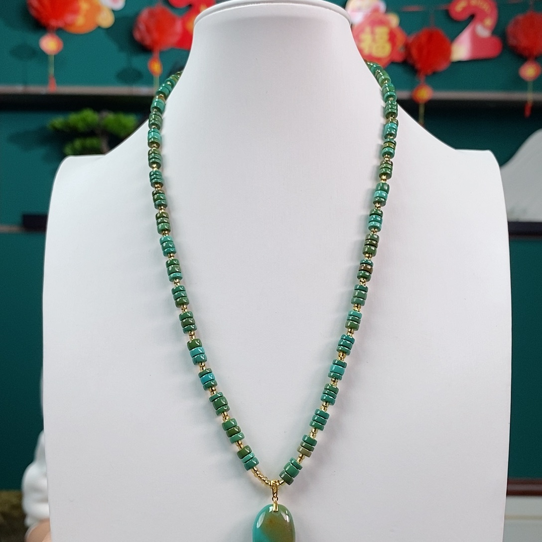 绿松石珠宝奇石18K金镶嵌