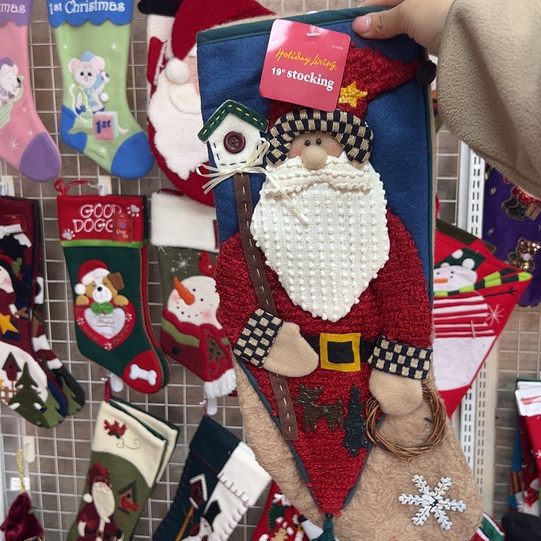 毛绒复古老人立体袜大号