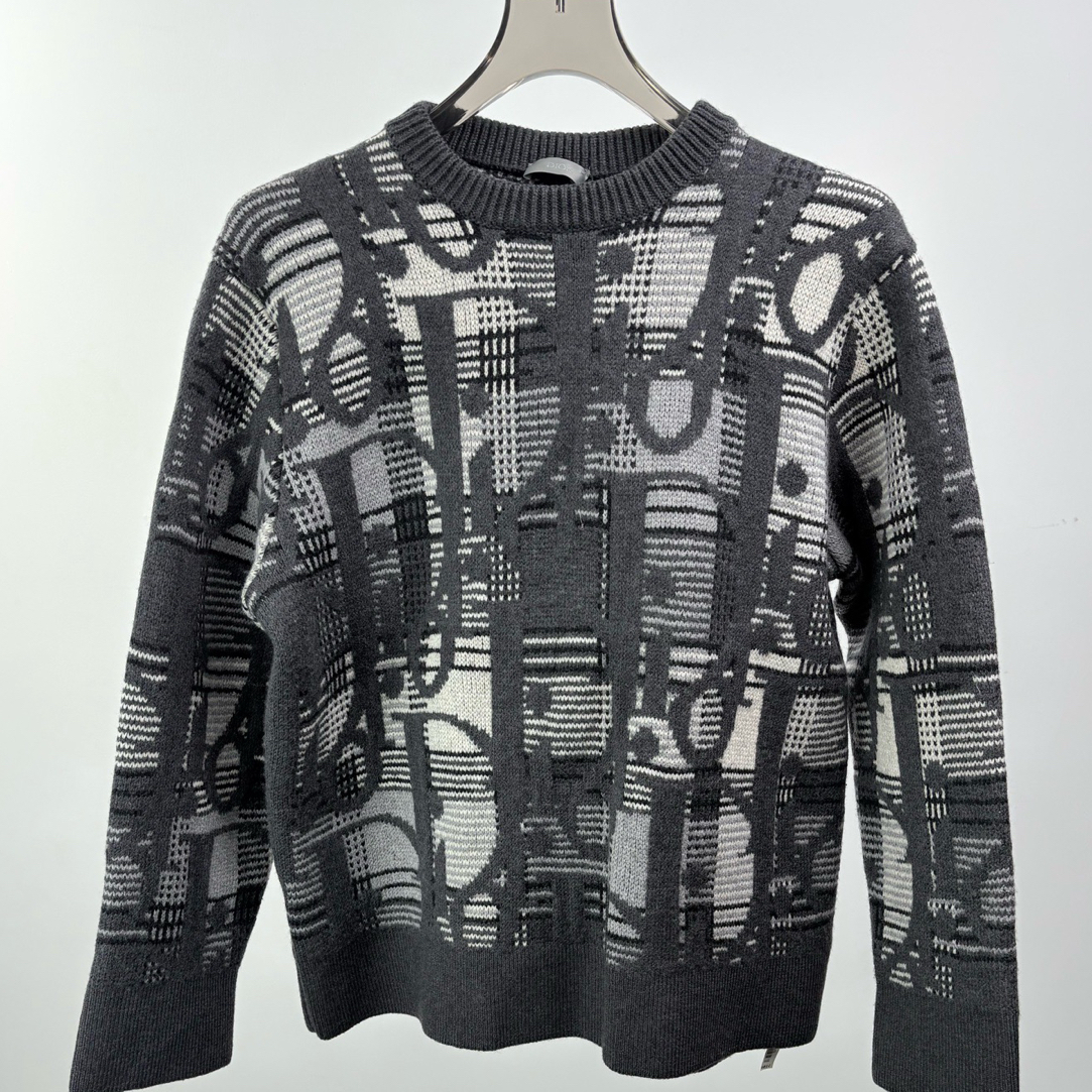 99新 DIOR/迪奥 DIOR迪奥老花满LOGO羊毛毛衣M码 99新15188