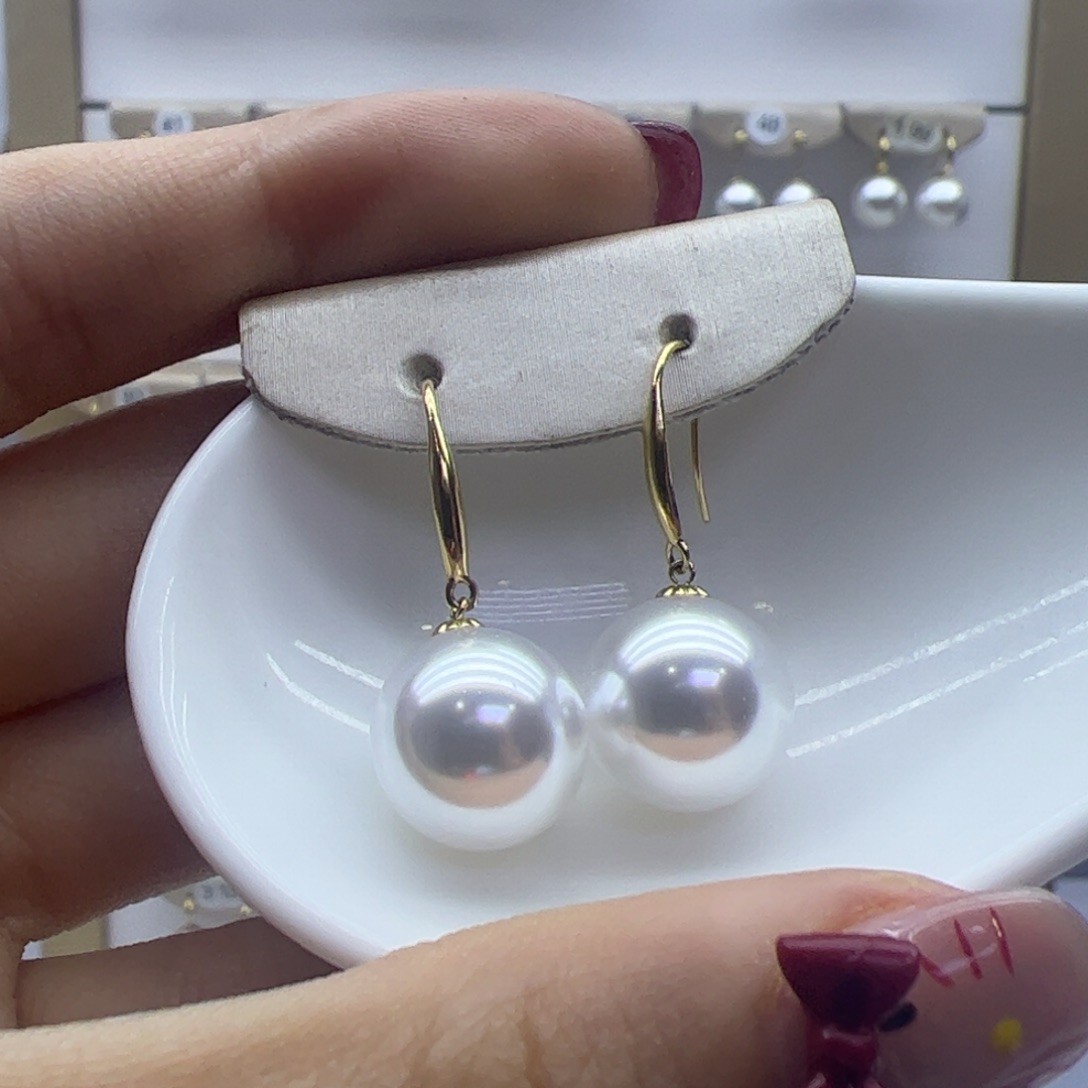 淡水珍珠耳饰18K金镶嵌