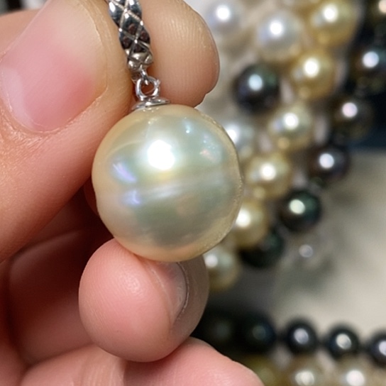 海水珍珠颈饰银S925镶嵌16.2