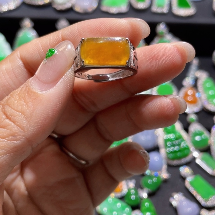 随***…翡翠银S925镶嵌颈饰