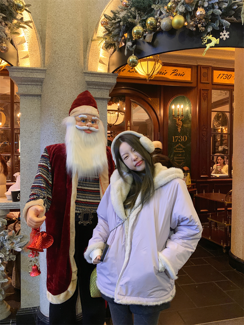 【OPENING自制】冬季连帽两面穿毛毛休闲长袖外套