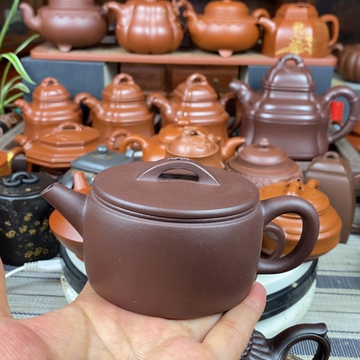 茶壶紫砂汉瓦150-200-230cc原矿老紫泥手工制作