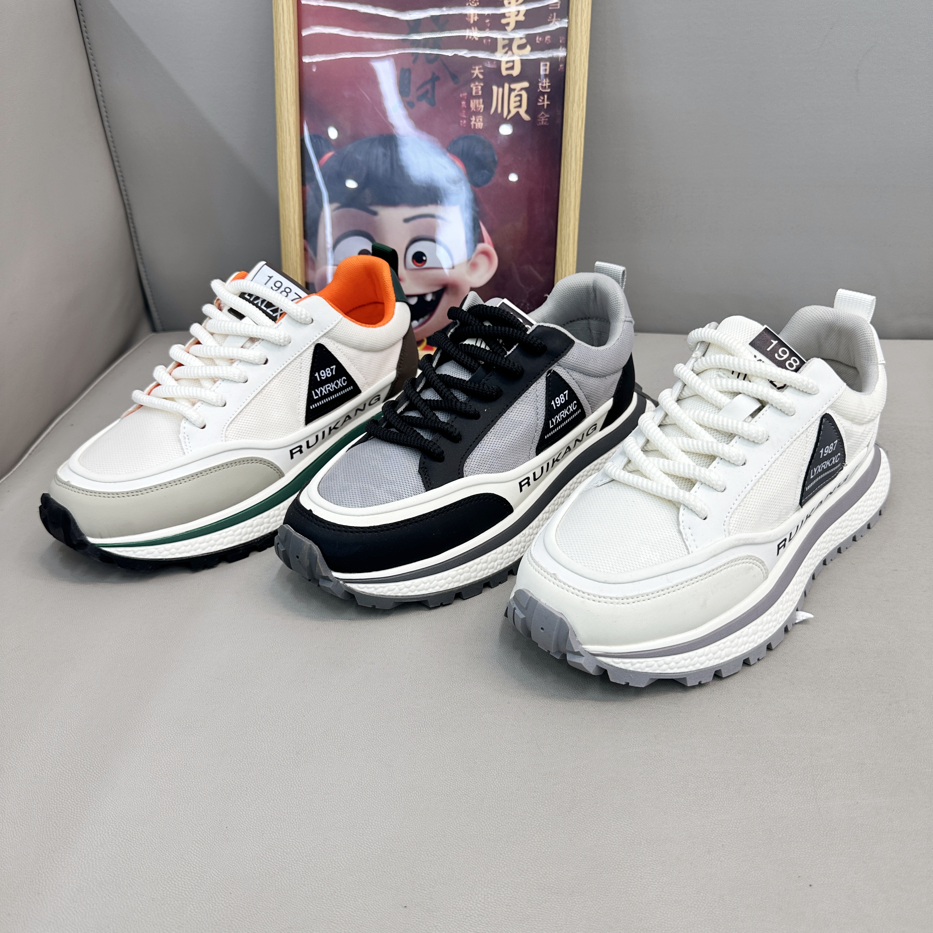 【你的潮鞋】男士2025春季新款百搭防滑潮鞋厚底跑步耐磨运动休闲鞋